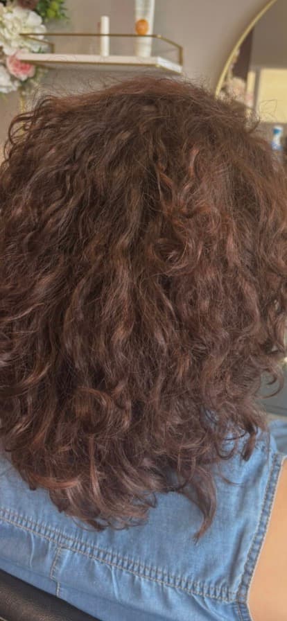 Frizzy, dry hair before using shower filter